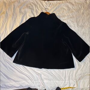 OVERLAND plush fur exterior sheepskin waist length swing coat